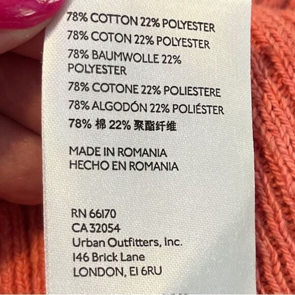 ANTHROPOLOGIE Knit Sleeveless Pullover V-neck Top Coral Pink Women’s Size Medium - Picture 11 of 11